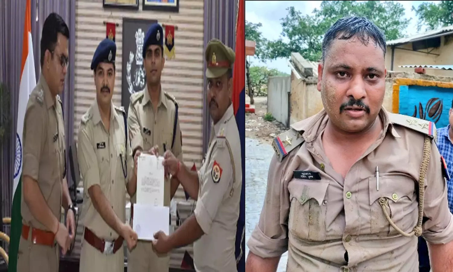 Aligarh: UP Police brave Cop rescues a Man drowning in Canal