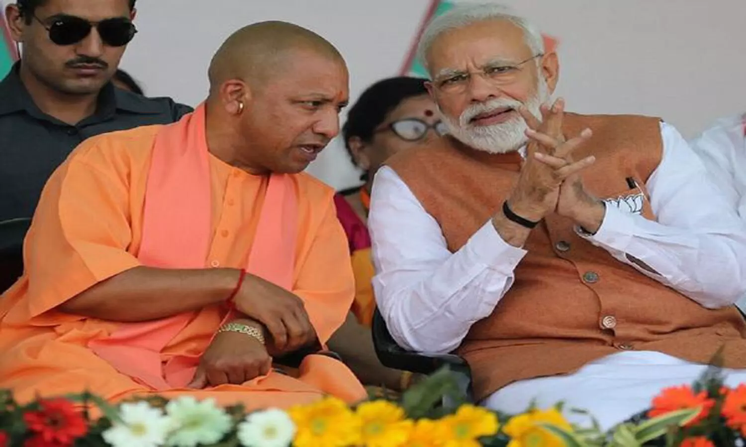 PM Modi checks Ayodhya development plan, Yogi Adityanath briefs