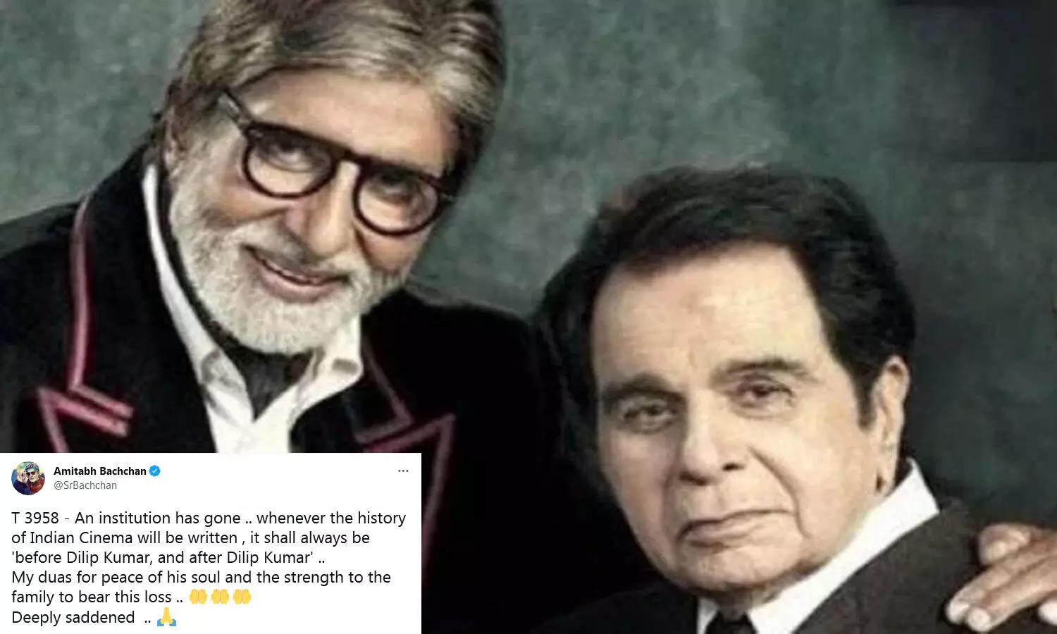 Amitabh Bachchan remembers Dilip Saheb, writes An epic era has drawn curtains