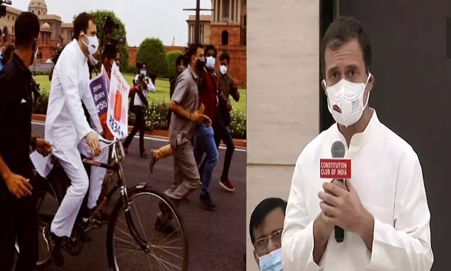 Monsoon Session: Rahul Gandhi leads cycle march to Parliament