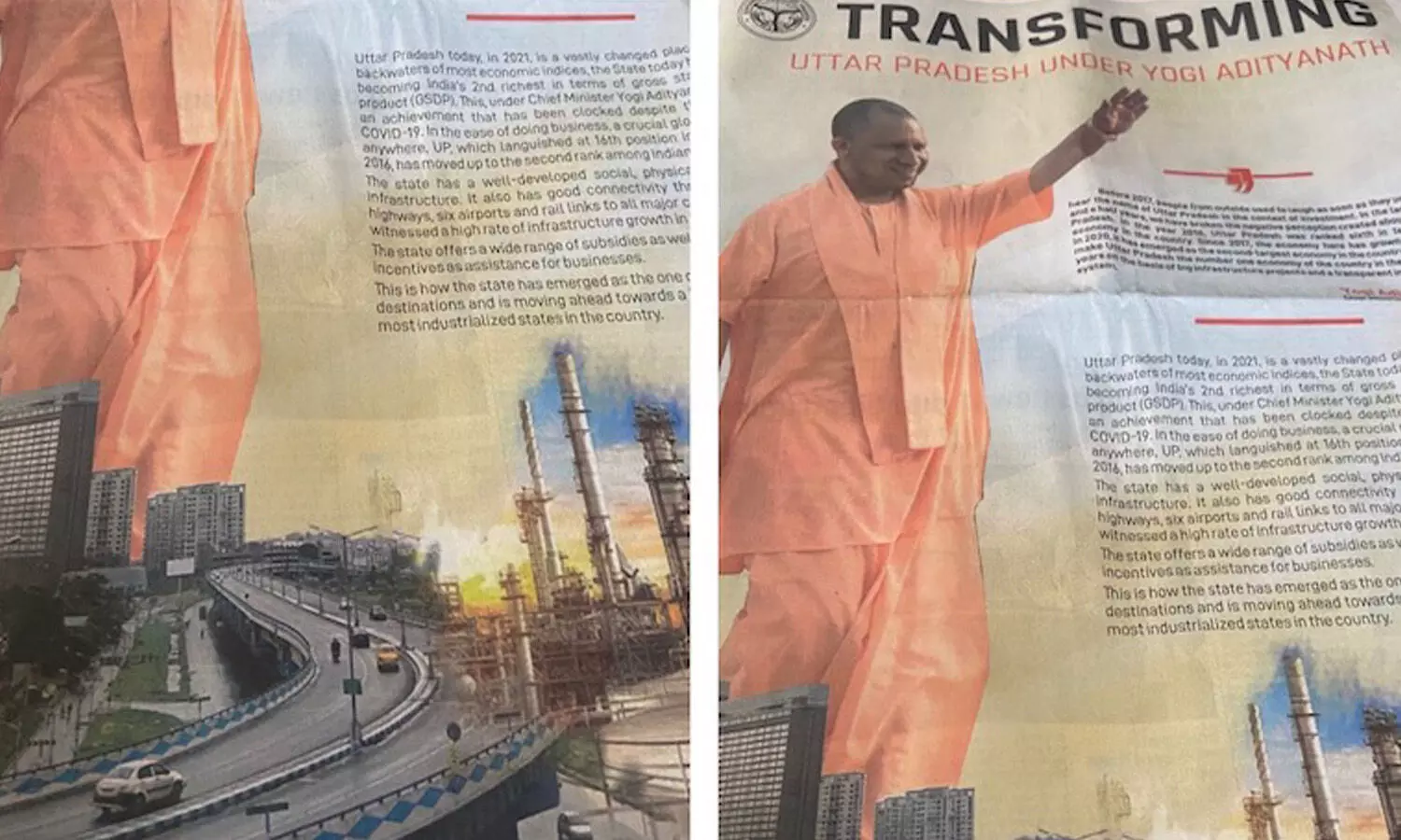 Transforming UP ad with Kolkata flyover image sparks fresh TMC-BJP row