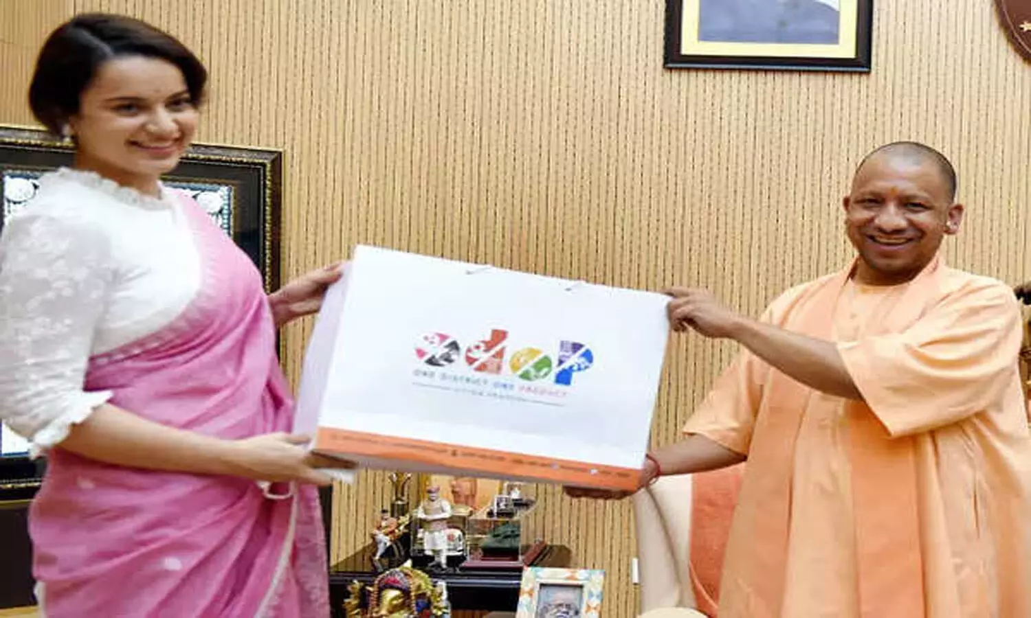 Kangana meets UP CM Yogi Adityanath, named brand ambassador of One District One Product scheme