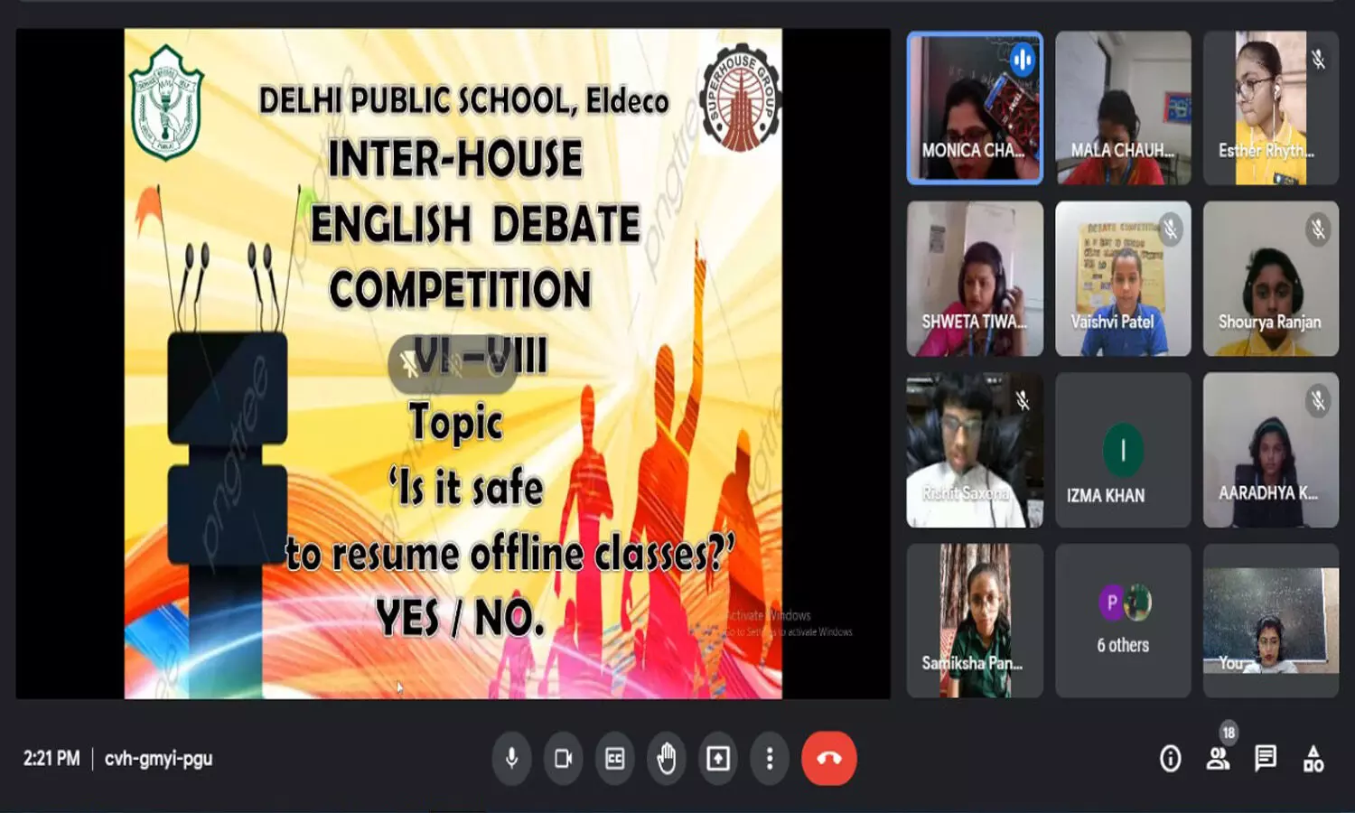 Delhi Public School, Eldeco organizes a virtual Inter House Debate Competition