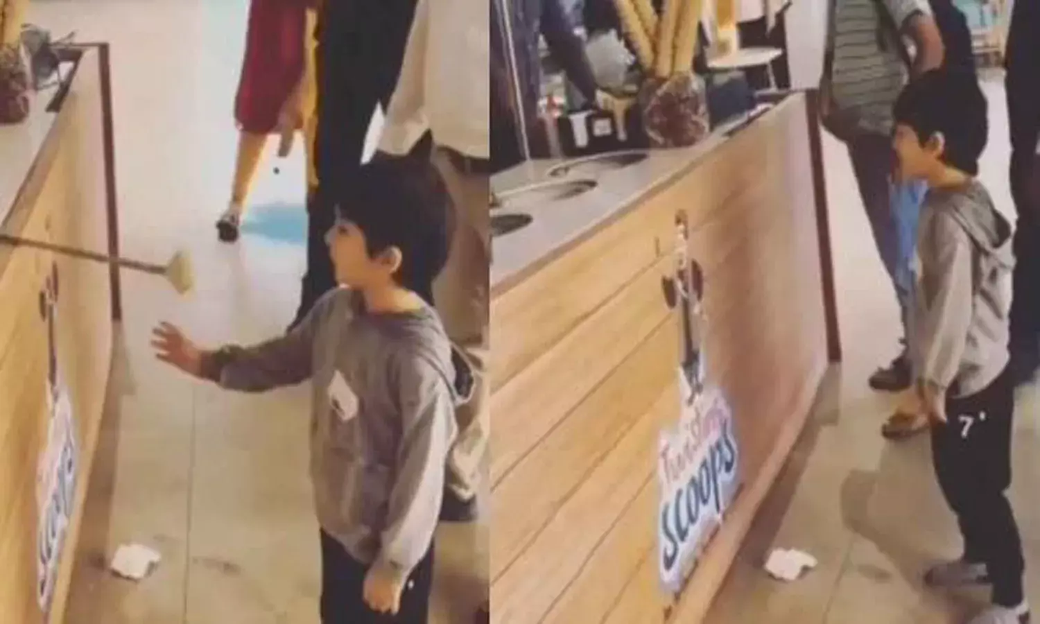 Taimur Ali Khan tries to snatch an ice cream from a Turkish vendor in this UNSEEN video