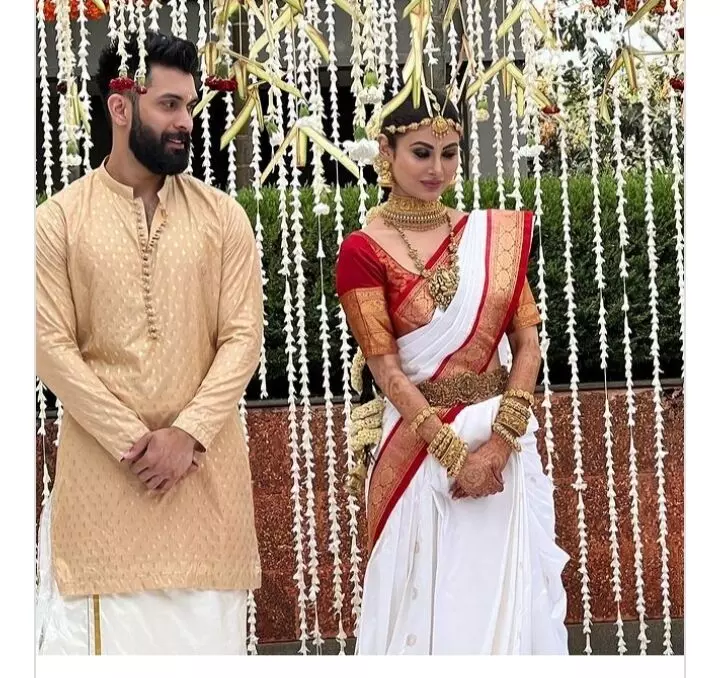 Mouni Roy and Suraj Nambiar tie the knot as per South Indian rituals