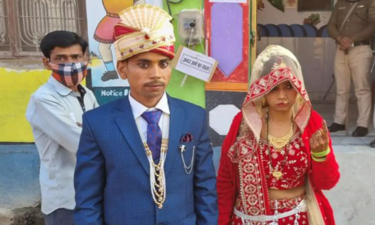 Newly-wed bride casts her vote in full bridal avatar in UPs Firozabad