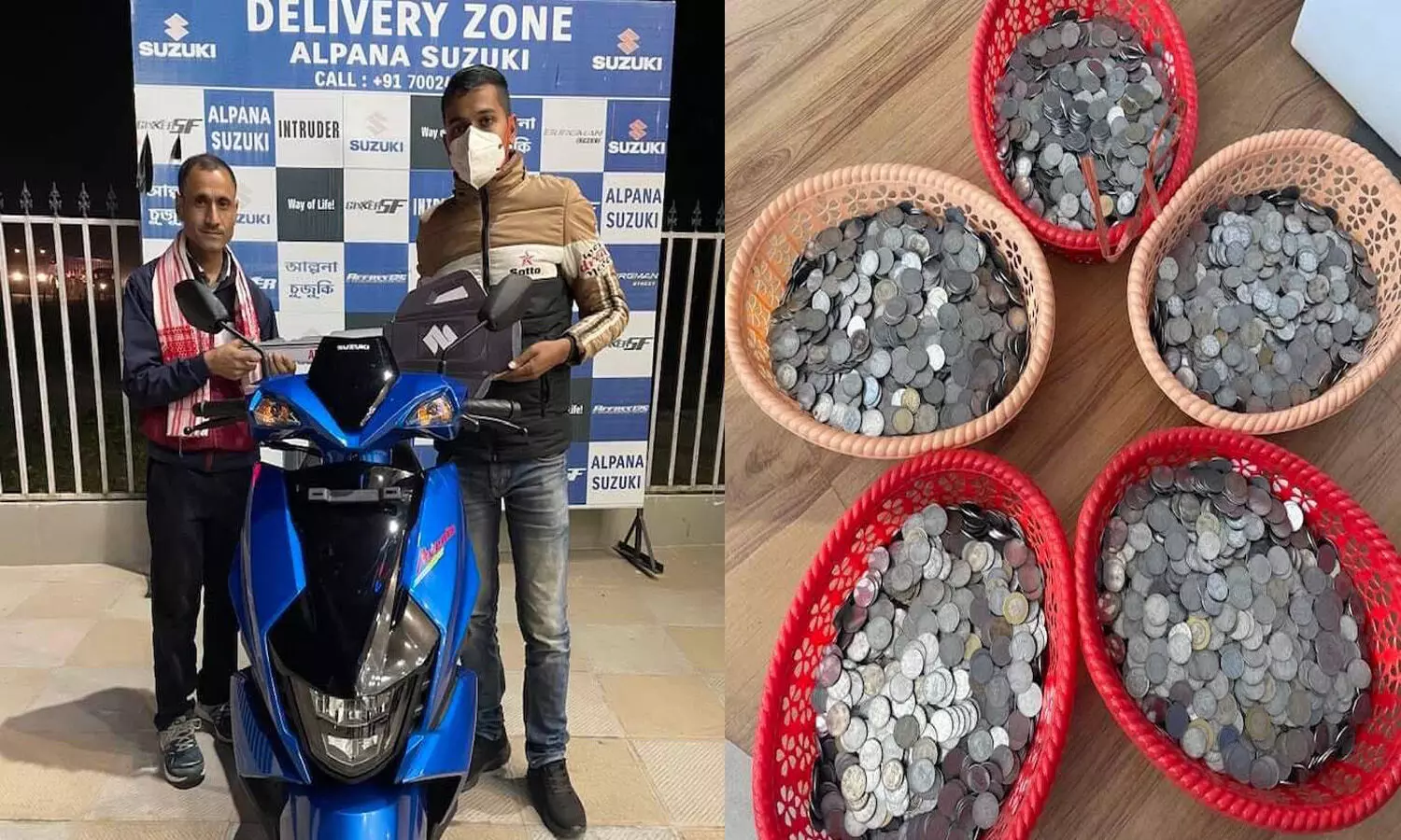 Assam man buys scooter with a sack full of savings in coins; leaves netizens in splits