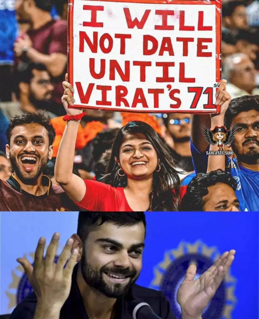 I will not date until Virats 71st: Fangirls poster for Kohli goes VIRAL