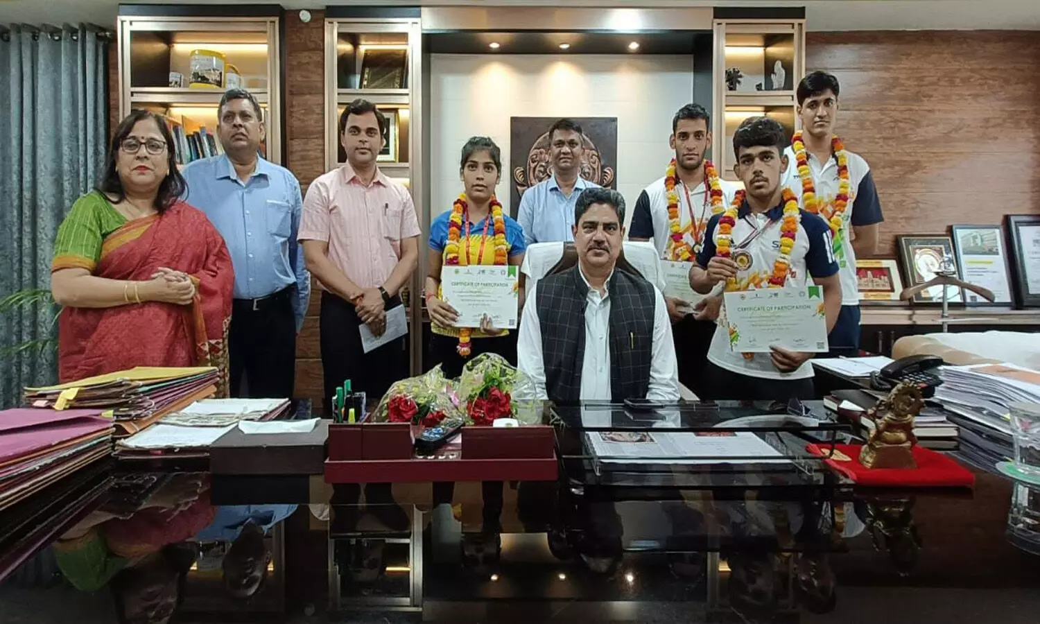 Winners of khelo India program were honored with certificates today