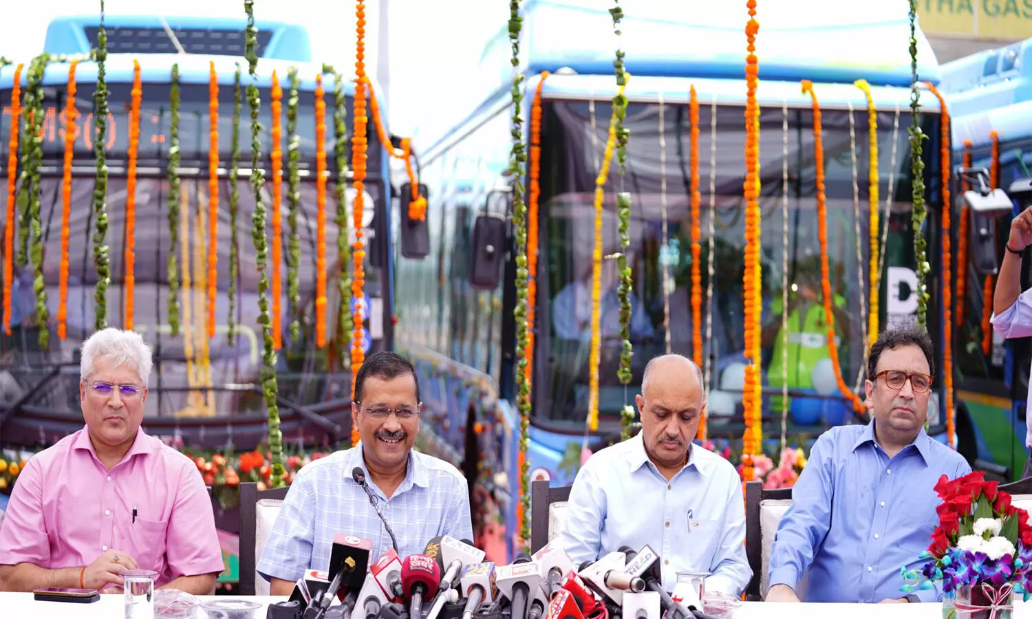 Dont make them dirty: Kejriwals appeal as he flags off 150 e-buses for Delhi