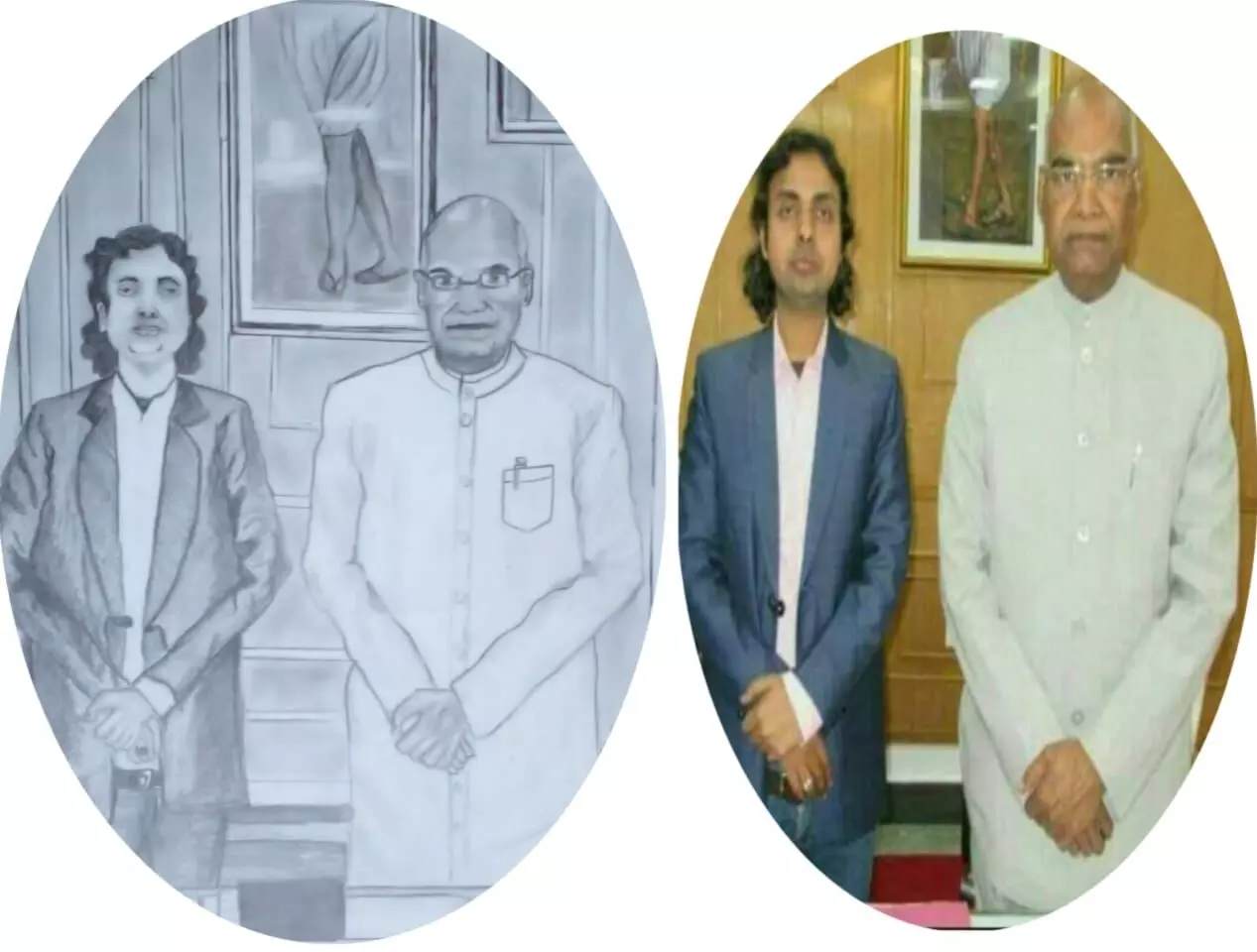 Talent needs no introduction: Aditya makes wonderful sketch of mathematician RK Srivastava with former President