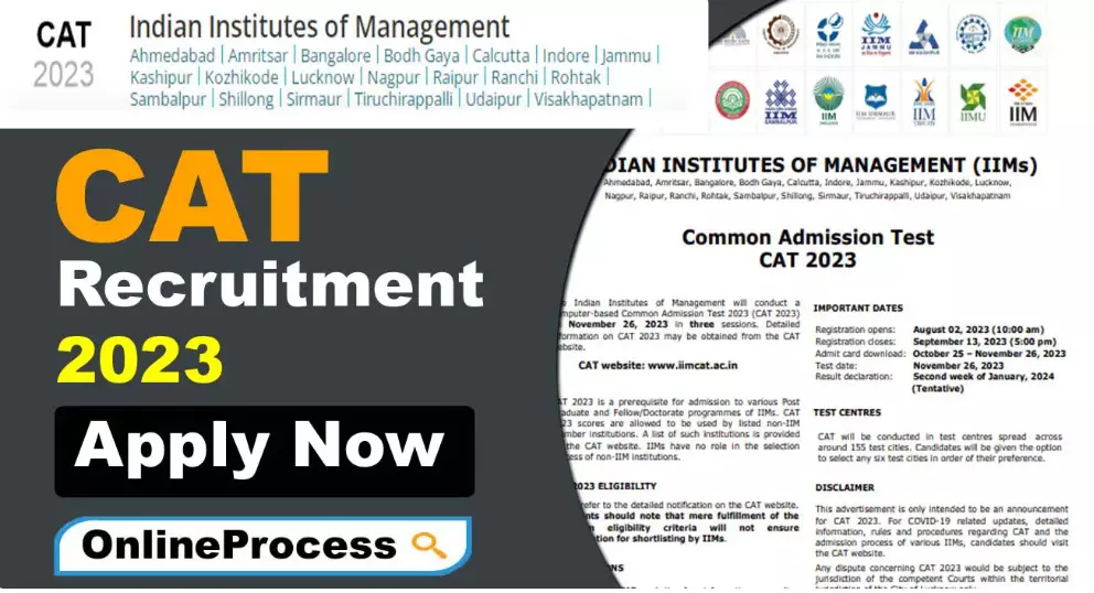 CAT admission test on November 26