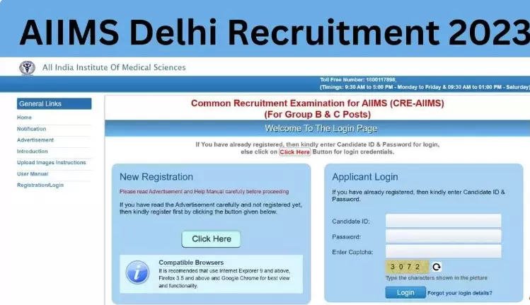 Vacancy for 3036 posts in AIIMS Delhi