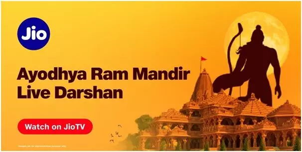 Live Telecast & real-time updates of Ram MandirPranPratistha ceremony on JioTV,JioTV+&JioNewsin collaboration with Doordarshan