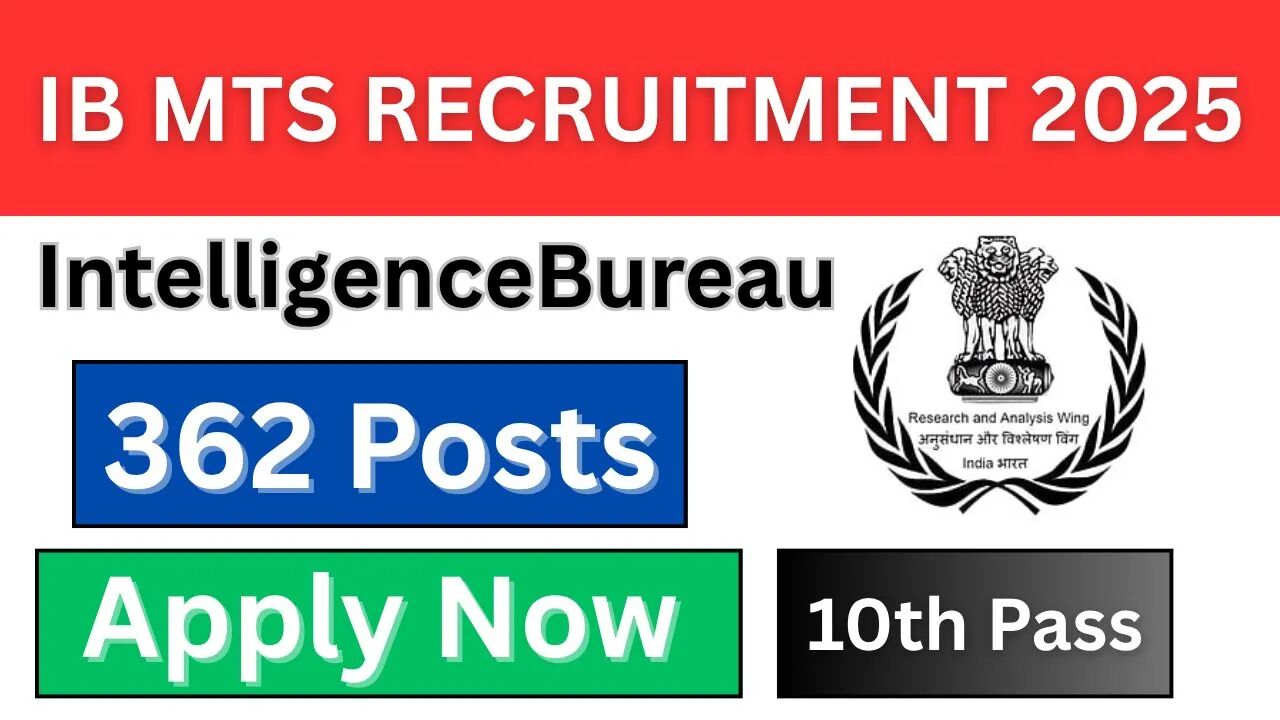 Job Alert- Intelligence Bureau MTS 2025 Notification: What You Must ...