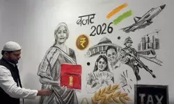 Giant 6-ft artwork of Nirmala Sitharaman created by UP artist for budget day Giant 6-ft artwork of Nirmala Sitharaman created by UP artist for budget day