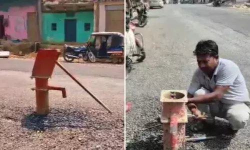 Viral video of hand pump in middle of UP road sparks outrage and PWD scramble