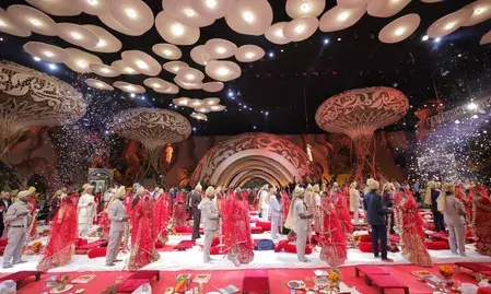 Delhi CM Rekha Gupta blesses 51 couples at mass wedding Delhi CM Rekha Gupta blesses 51 couples at mass wedding