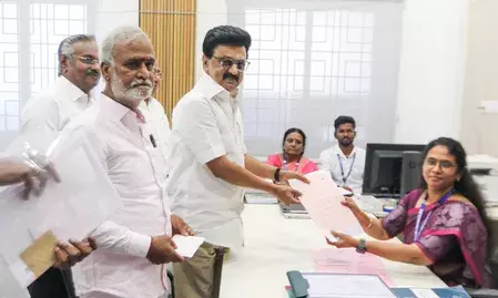Stalin files nomination from Kolathur, exudes confidence of DMK-led alliances victory Stalin files nomination from Kolathur, exudes confidence of DMK-led alliances victory