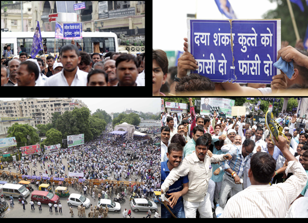 Photos: Hazratganj jam-packed due to massive BSP protest