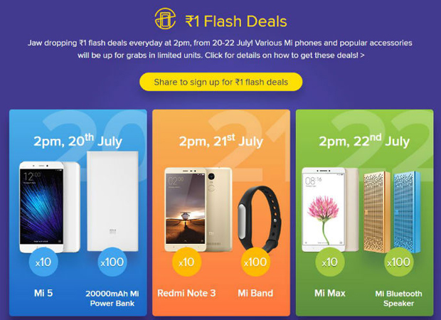 Xiaomi offers biggest discounts ever; Shop Mi 5 phone @ Re 1