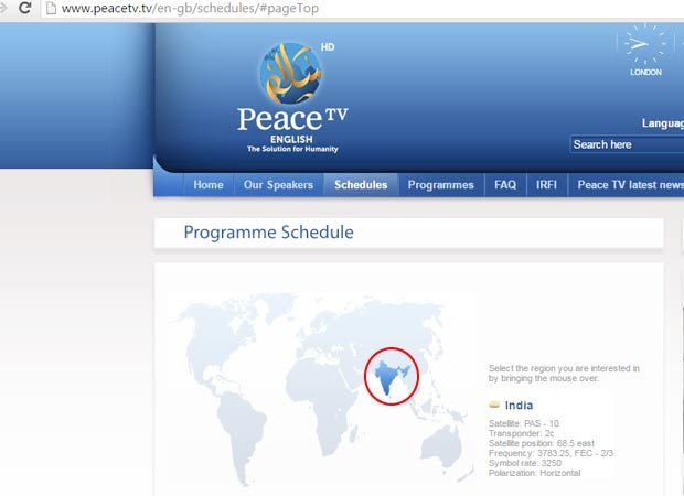 Zakir Naik’s ‘Peace TV’ website shows Kashmir-less India