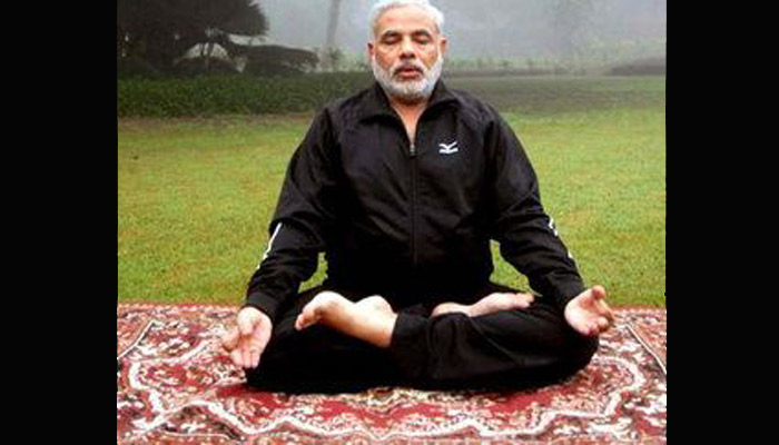 PM Modi opts to Yoga to escape stress..!!