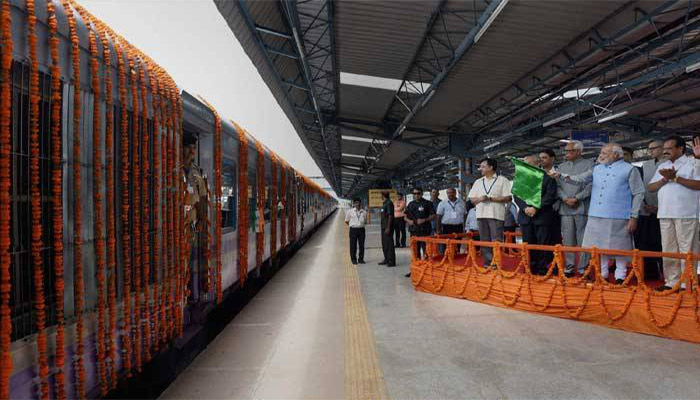 VIDEO: PM Modi flags off the Shabd Bhedi Express train in Gazipur