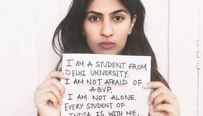 DU student Gurmehar Kaur withdraws from AISA protest March