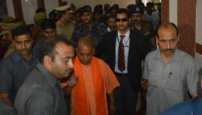 UP CM Yogi Adityanath visits KGMC to meet five times acid attack survivor