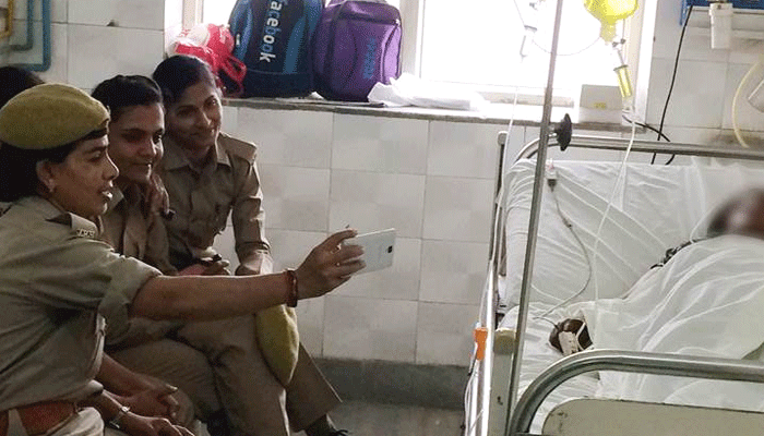 UP: Three women cops suspended for taking selfie with gangrape victim