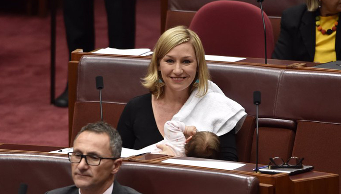 Australian senator writes history by breastfeeding newborn in parliament