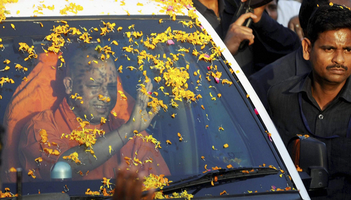 UP CM Yogi Adityanath joins BJPs Jan Raksha Yatra in Kannur