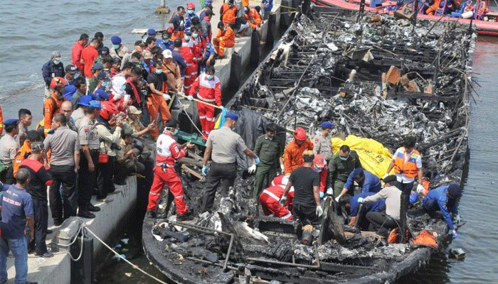 Three killed, over 160 missing in Indonesia ferry fire