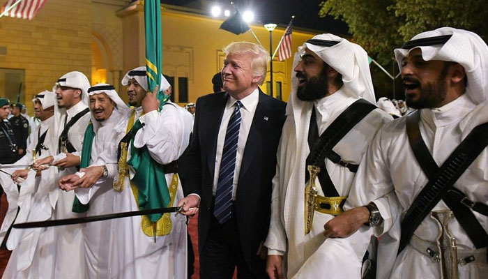 Trump participates in Saudi Arabian sword dance
