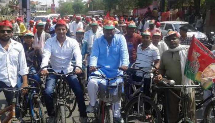 SP takes out cycle rallies on International Yoga Day