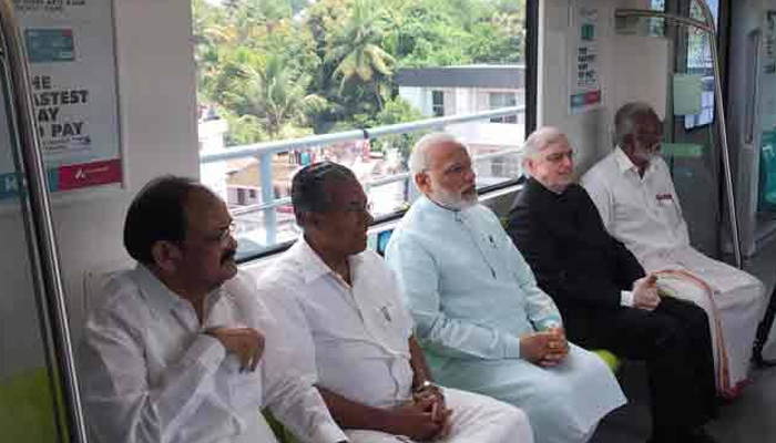 PM Modi inaugurates Kochi Metro, takes ride