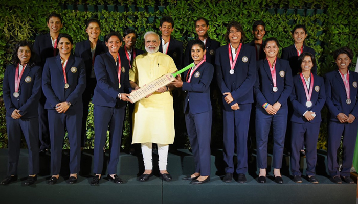 PHOTOS: PM Modi meets Indian women cricketers