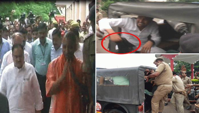 Yogi Adityanath shown black flags in Gorakhpur; five arrested