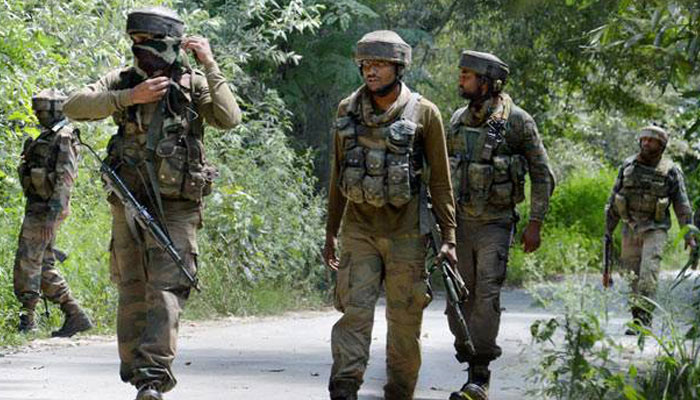 Hizb terrorist gunned down, soldier martyred in Kashmir