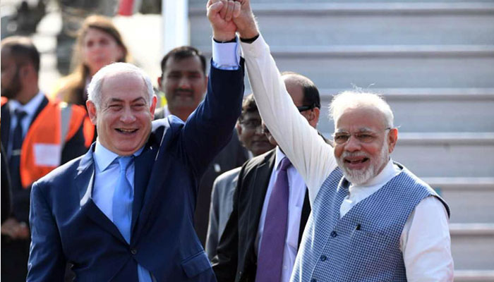 Modi breaks protocol, receives Netanyahu at airport