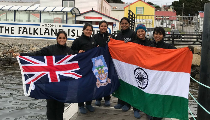 Indian Navys all-women sailing boat reaches Falkland Islands
