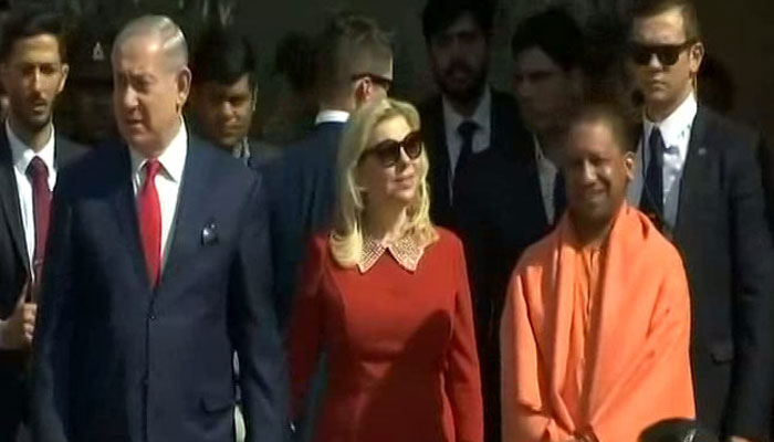 Israeli PM Netanyahu, wife Sara reach Agra; received by CM Yogi Adityanath