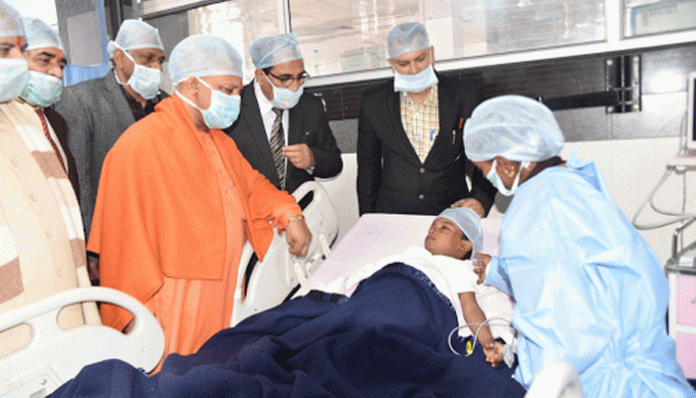Brightland School case: CM Yogi Adityanath visits KGMU to meet injured child