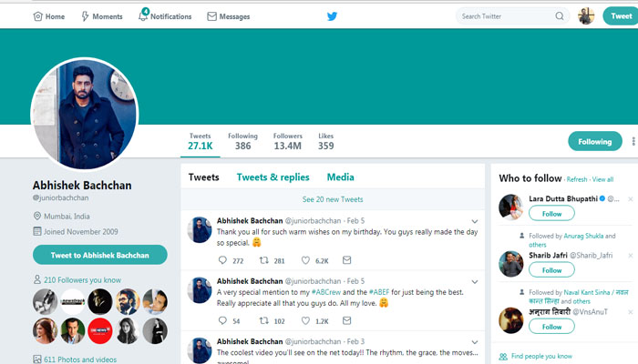 After Anupam Kher, Abhishek Bachchans Twitter account hacked