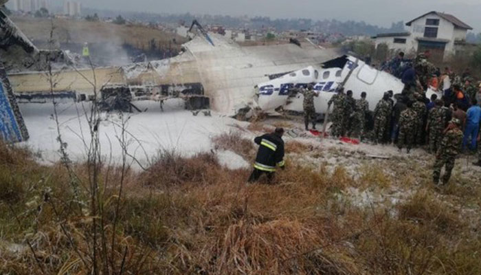 Plane crashes at Kathmandu airport; at least 40 dead