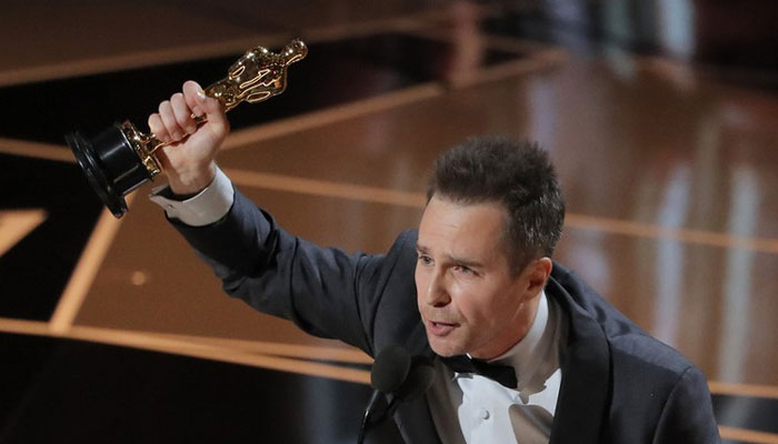 Actor Sam Rockwell wins his first Oscar for Three Billboards...