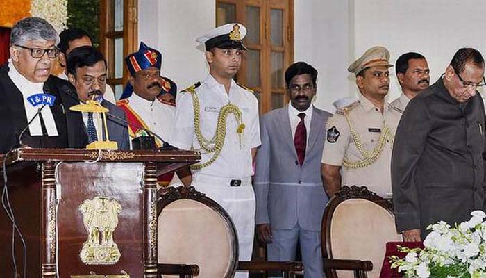 Justice Bhaskaran sworn in as first Chief Justice of Telangana HC