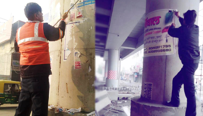 LMRC removes posters on its property under Clean Metro-Green Metro drive