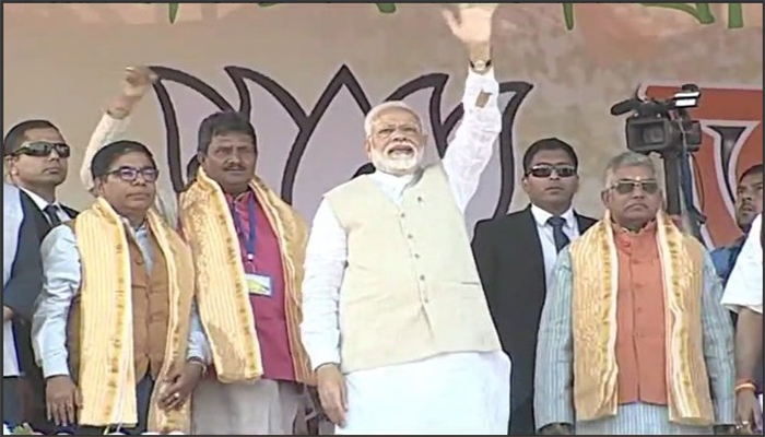 PM Modi addresses a rally at Durgapur today